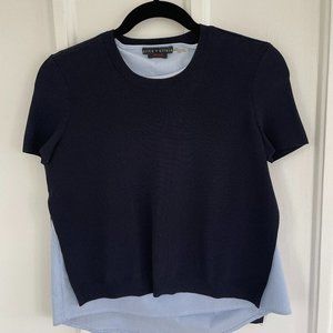 Alice + Olivia layered short sleeve sweater top